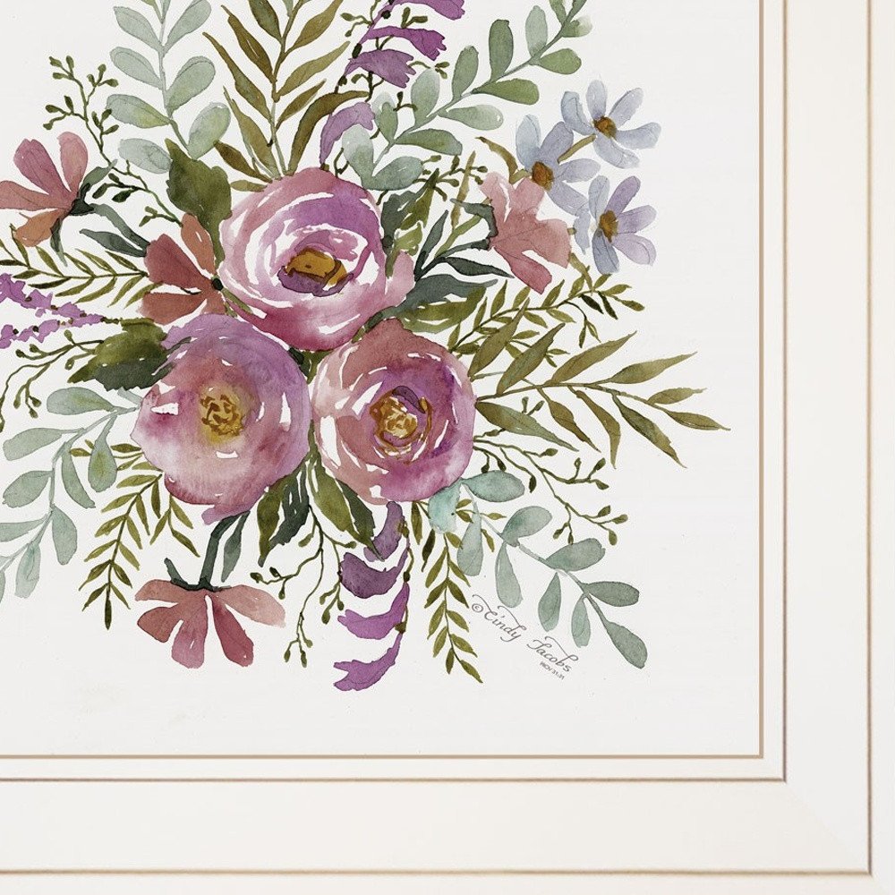Set Of Two Floral Spray I and II White Framed Print Wall Art — view 3