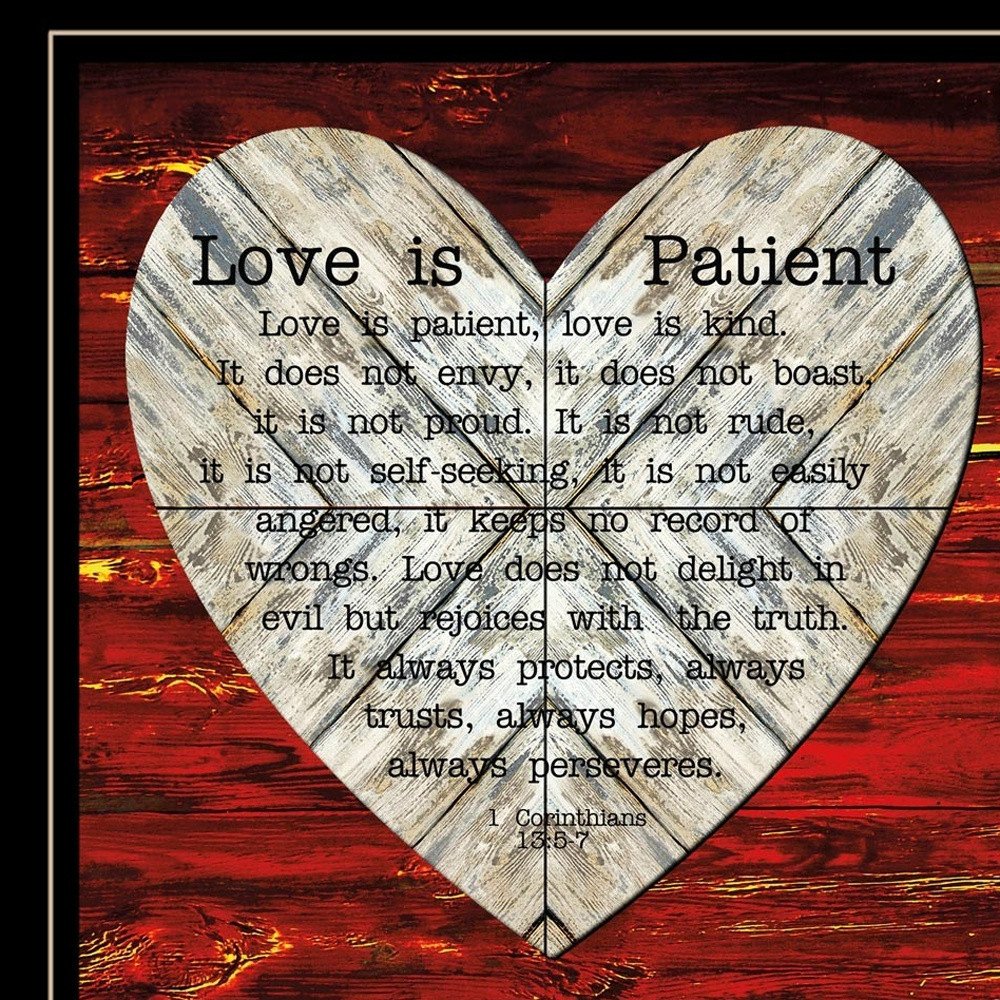 Set Of Two Love is Patient or Measure 2 Black Framed Print Wall Art — view 3