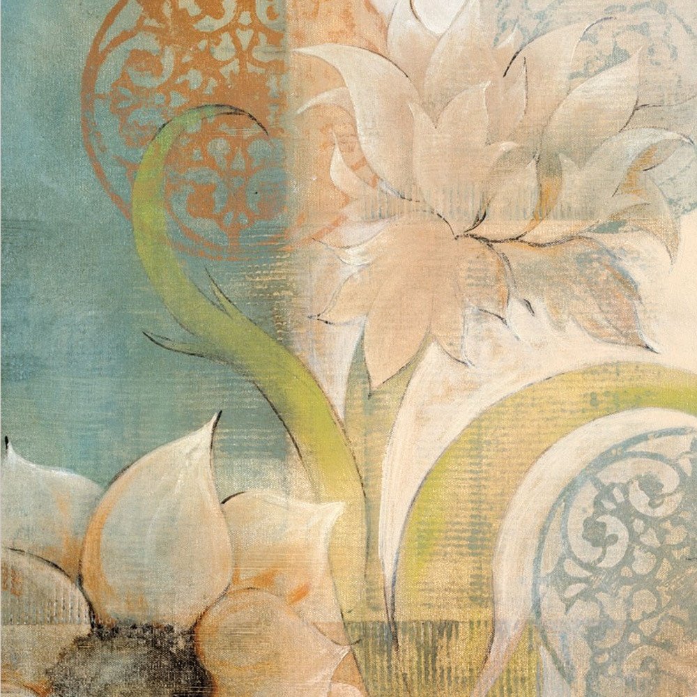 Set Of Two Meandering Flowers I and II 1 White Framed Print Wall Art — view 7