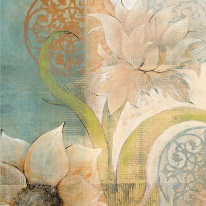 Set Of Two Meandering Flowers I and II 1 White Framed Print Wall Art
