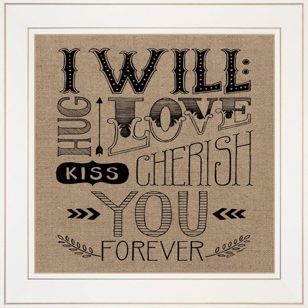 Set Of Two Hugs or Forever 1 White Framed Print Wall Art — view 6