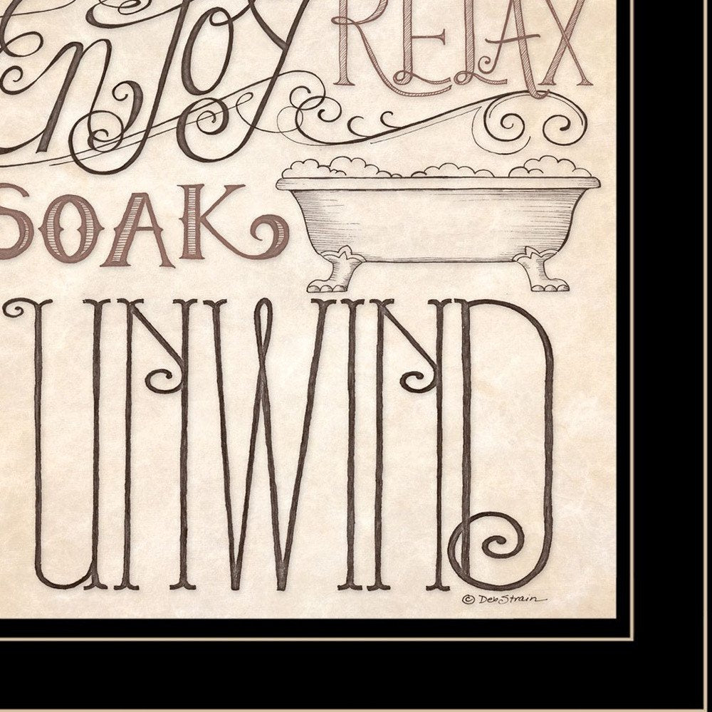 Set Of Two Soak and Unwind 3 Black Framed Print Bathroom Wall Art — view 3