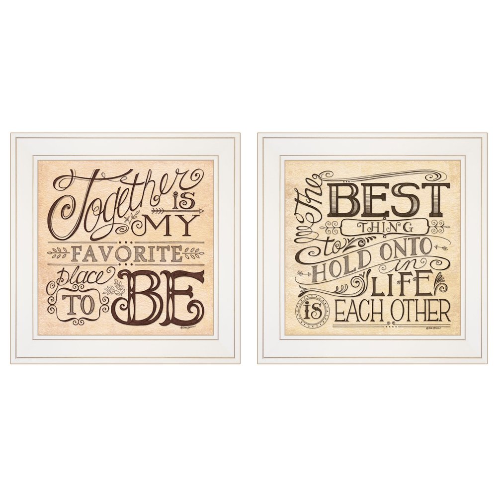 Set Of Two Together or Each Other 1 White Framed Print Wall Art — view 1