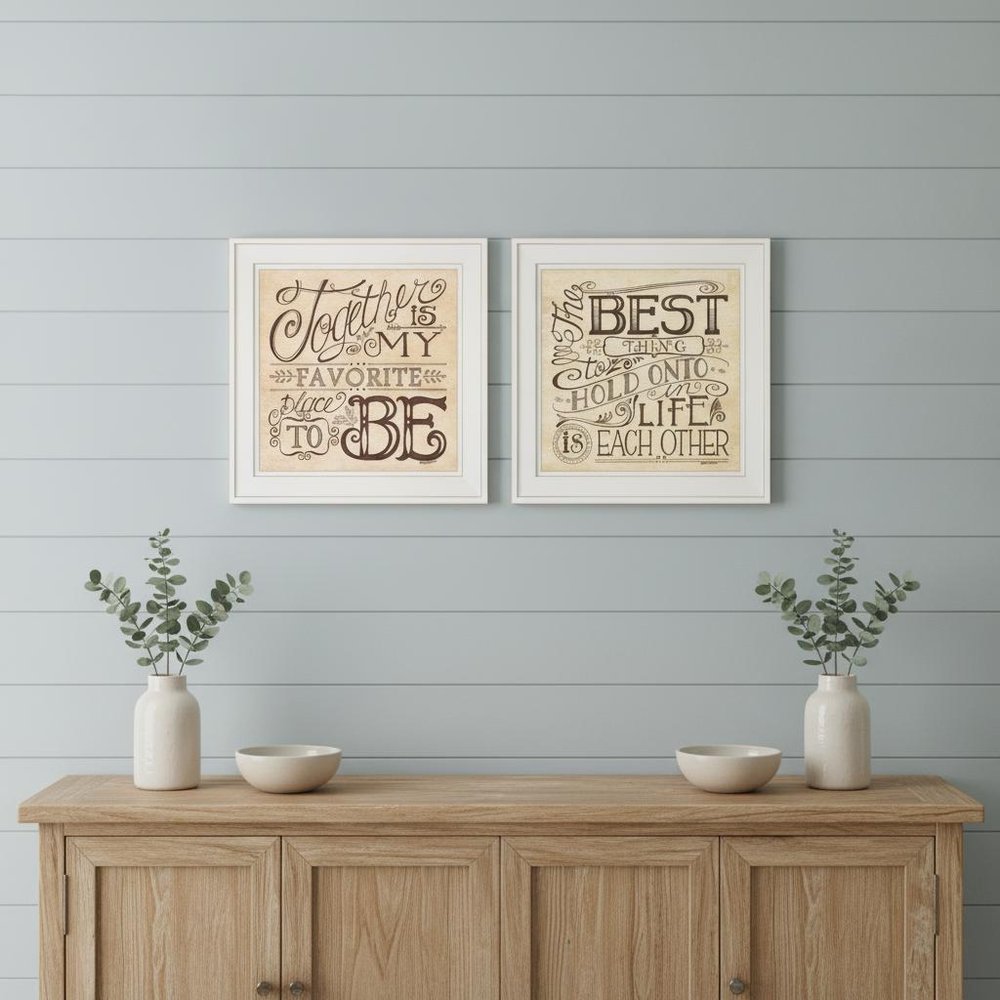Set Of Two Together or Each Other 1 White Framed Print Wall Art — view 6