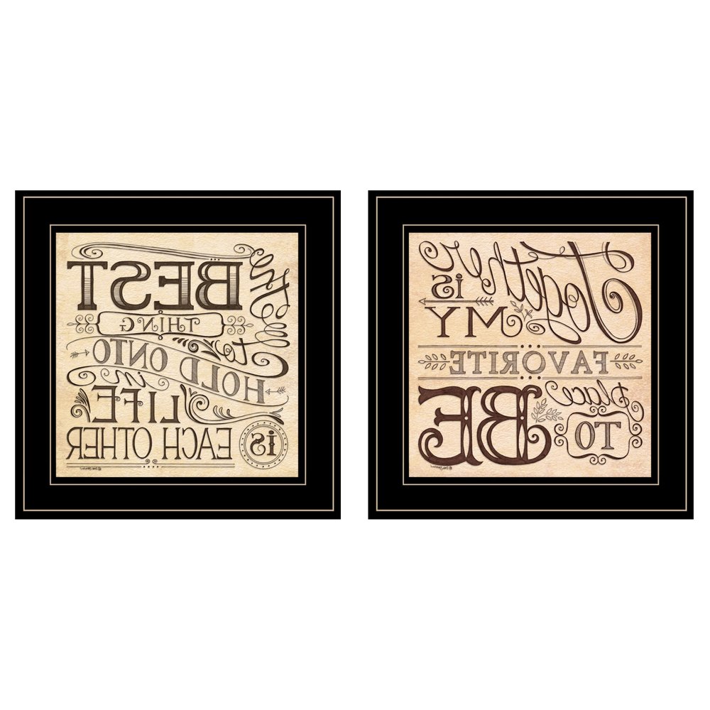 Set Of Two Together or Each Other 2 Black Framed Print Wall Art — view 5