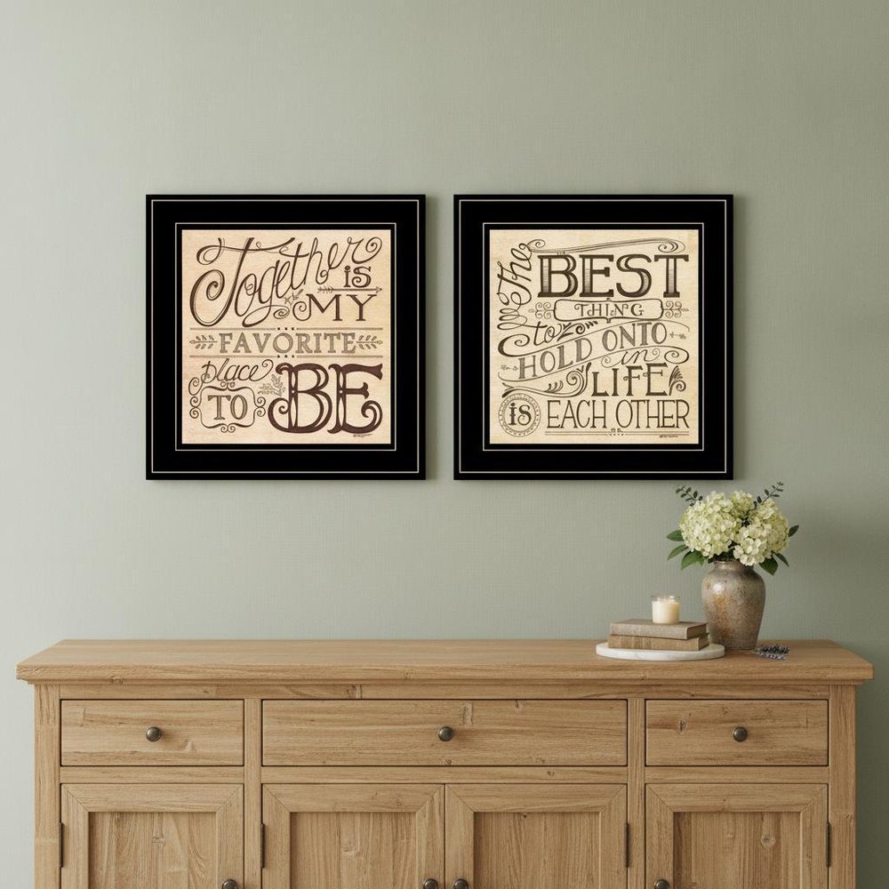 Set Of Two Together or Each Other 2 Black Framed Print Wall Art — view 7