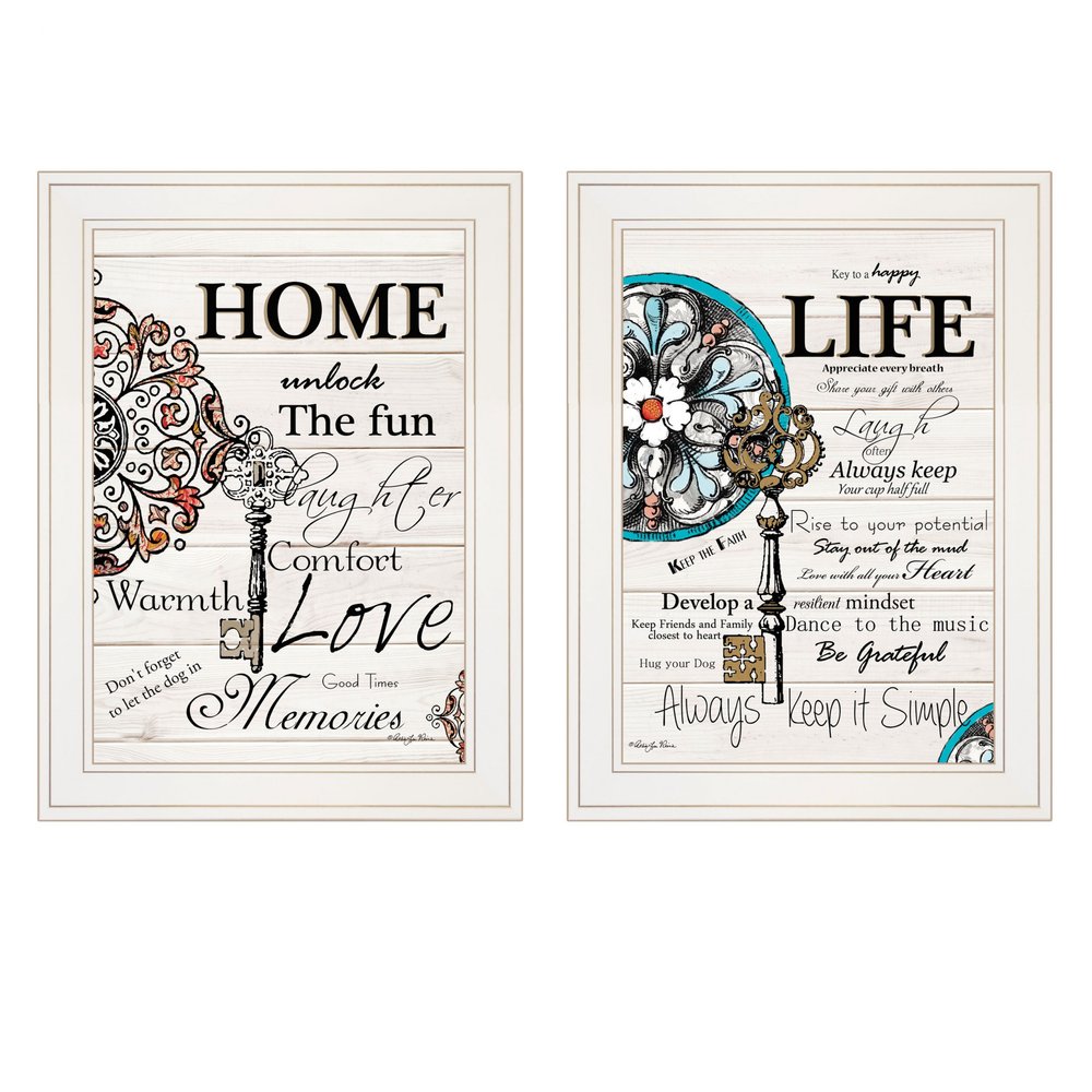 Set Of Two Life or Home 1 White Framed Print Wall Art — view 1