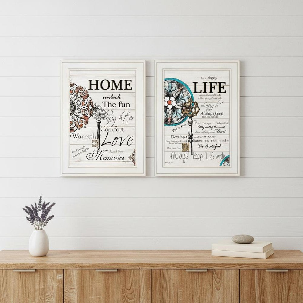Set Of Two Life or Home 1 White Framed Print Wall Art — view 10