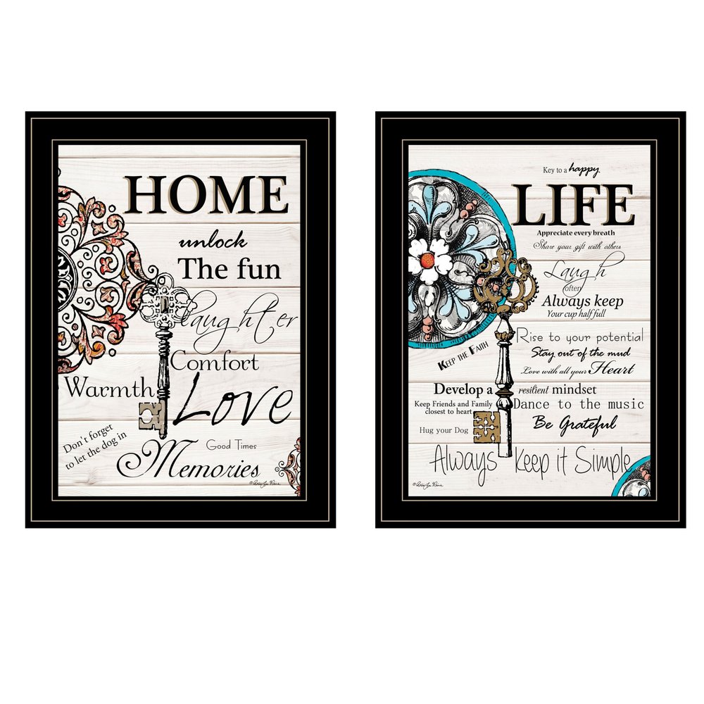 Set Of Two Life or Home 2 Black Framed Print Wall Art — view 2