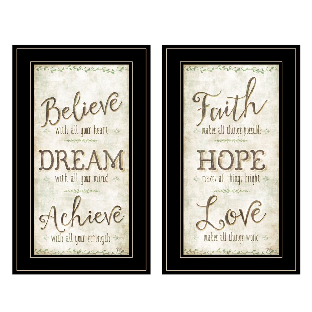 Set Of Two Faith or Believe 2 Black Framed Print Wall Art — view 1