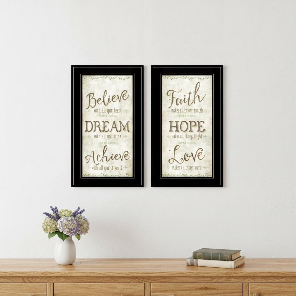 Set Of Two Faith or Believe 2 Black Framed Print Wall Art — view 6