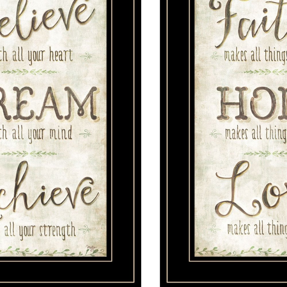 Set Of Two Faith or Believe 2 Black Framed Print Wall Art — view 4