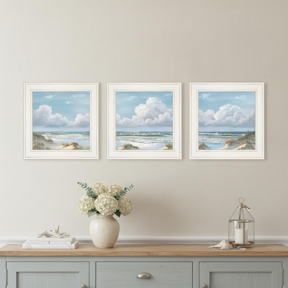 Set Of Three Beautiful Day III III White Framed Print Wall Art — view 12