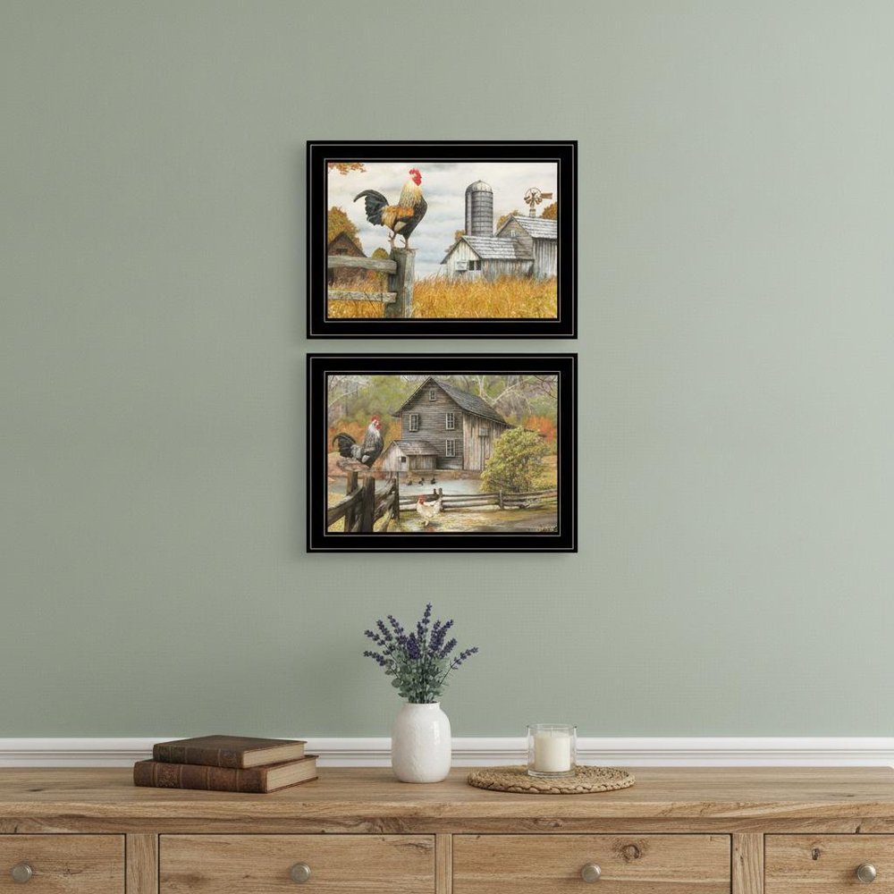 Set Of Two Down on the Farm 2 Black Framed Print Wall Art — view 4