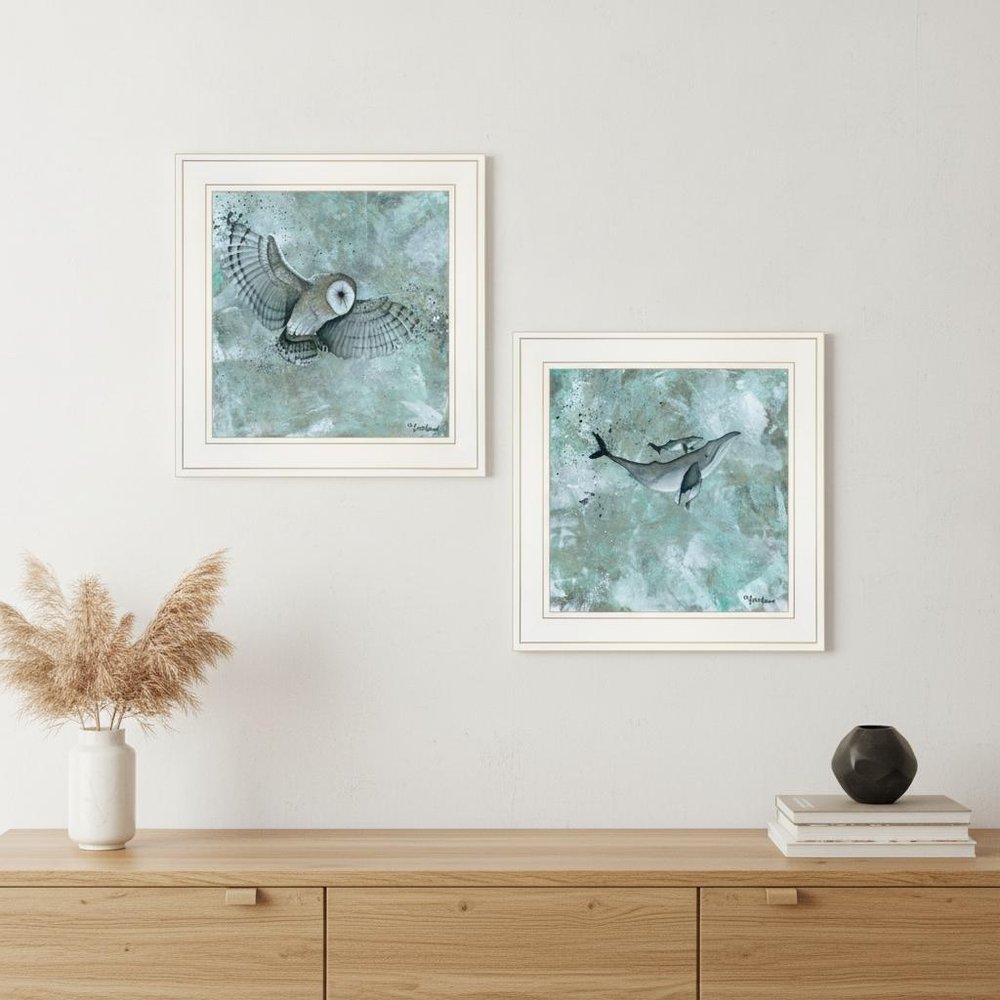 Set Of Two Wildlife 1 White Framed Print Wall Art — view 6