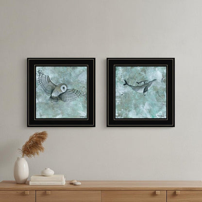 Set Of Two Wildlife 2 Black Framed Print Wall Art