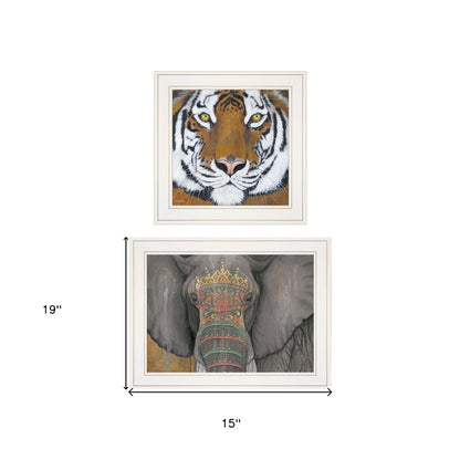 Set Of Two Wildlife II 1 White Framed Print Wall Art