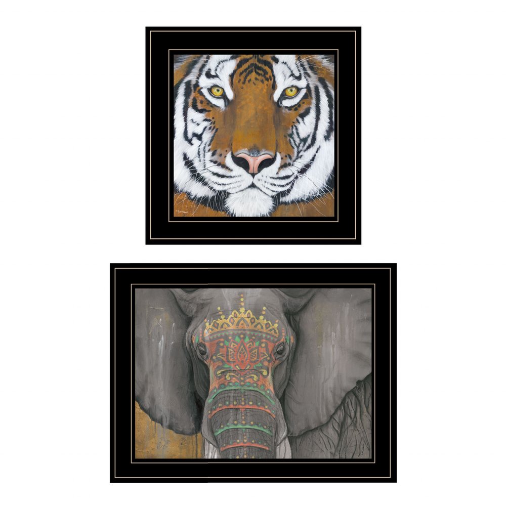 Set Of Two Wildlife II 2 Black Framed Print Wall Art — view 1