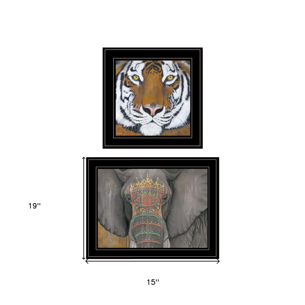 Set Of Two Wildlife II 2 Black Framed Print Wall Art — view 3