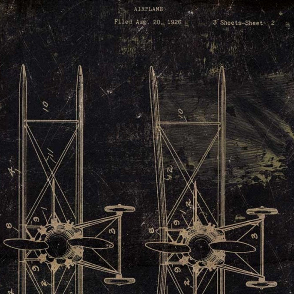 Set Of Two Airplane Patent I and II 1 White Framed Print Wall Art — view 3
