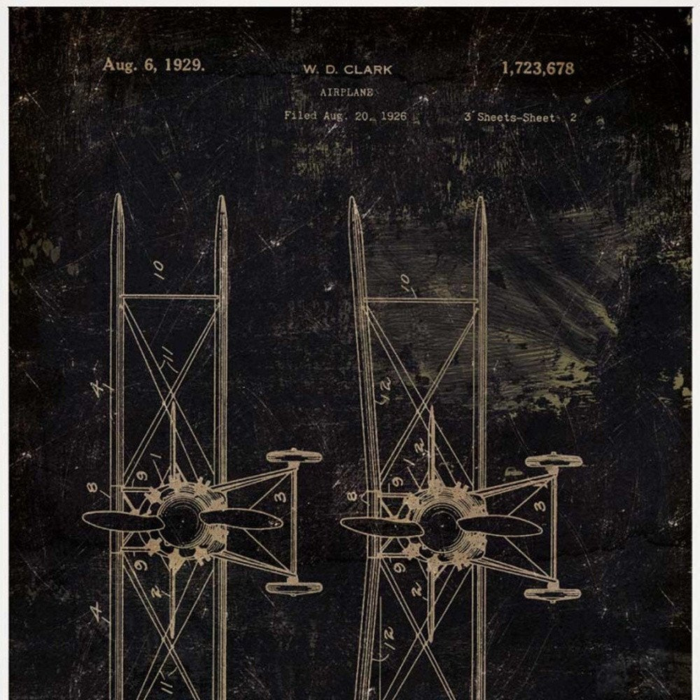 Set Of Two Airplane Patent I and II 1 White Framed Print Wall Art — view 4