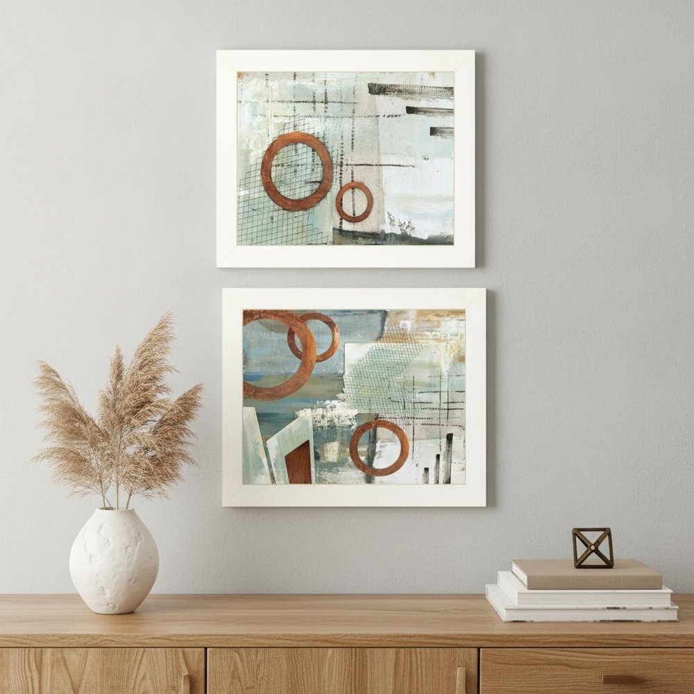 Set Of Two Balance this I and II 1 White Framed Print Wall Art — view 5