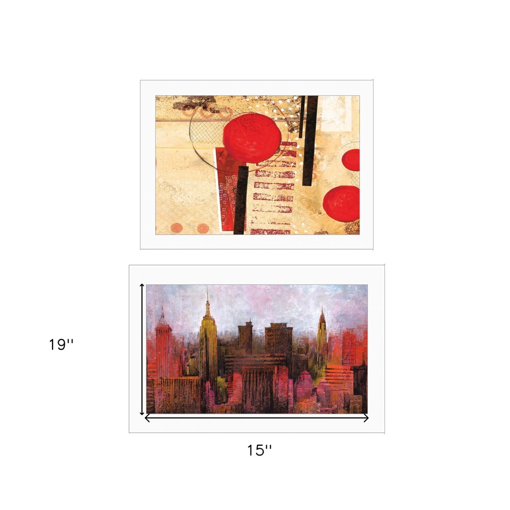 Set Of Two NYC Harmony 1 White Framed Print Wall Art — view 3