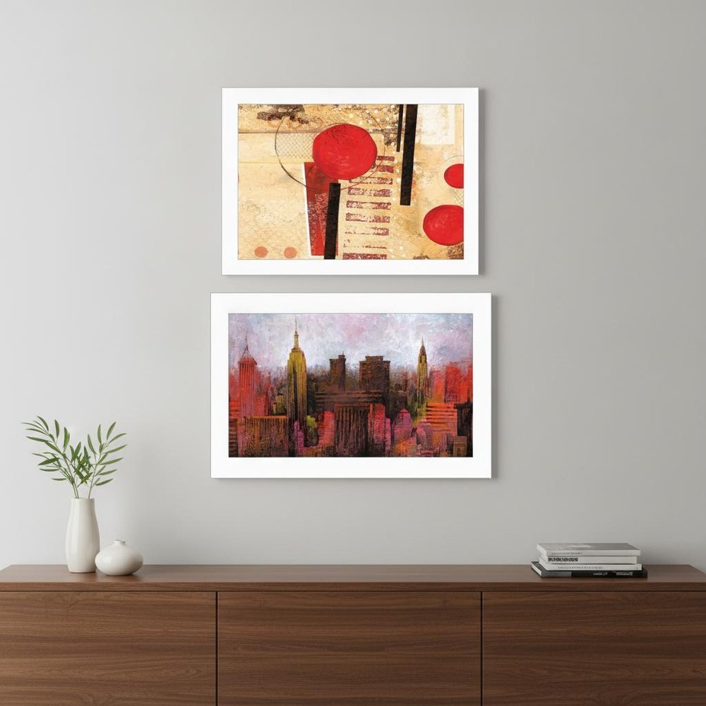 Set Of Two NYC Harmony 1 White Framed Print Wall Art — view 4