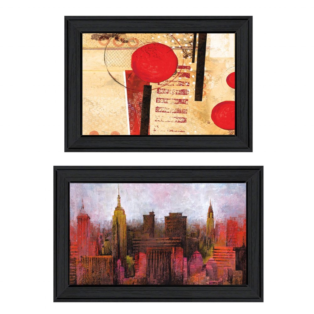 Set Of Two NYC Harmony 2 Black Framed Print Wall Art — view 1