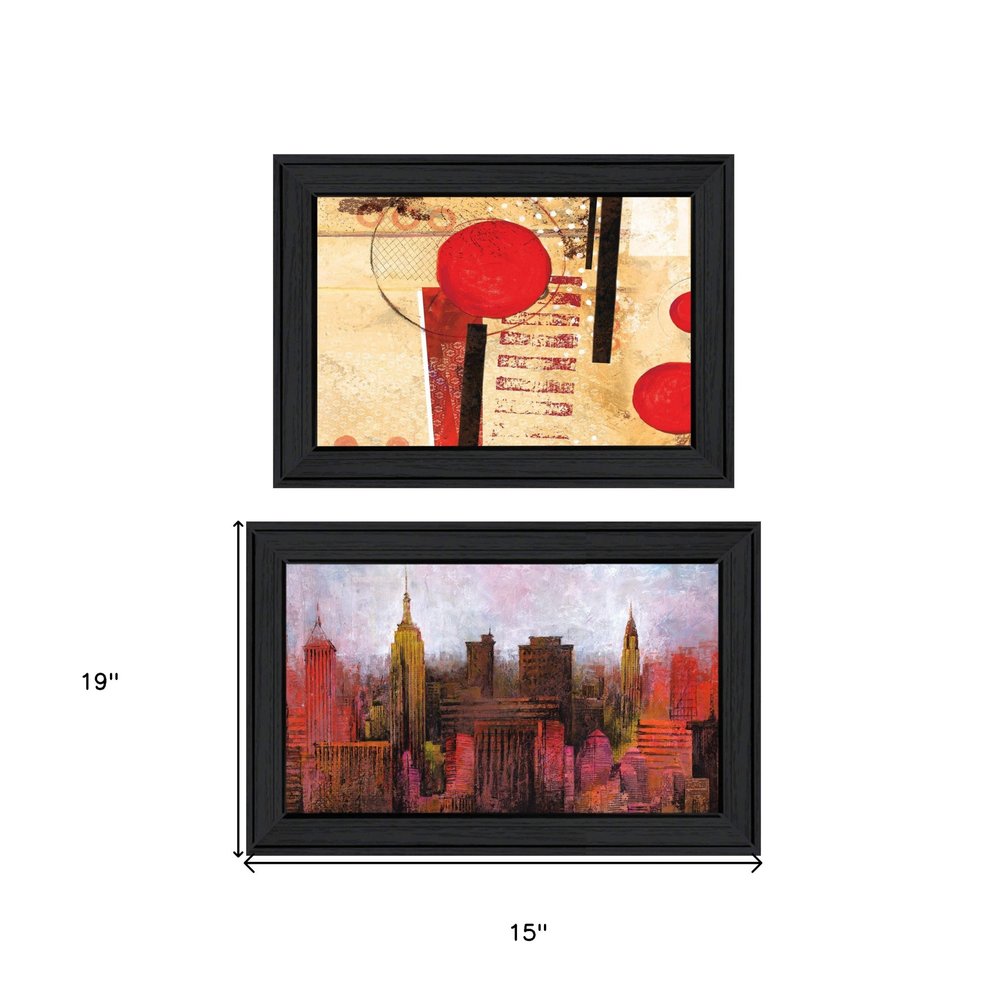 Set Of Two NYC Harmony 2 Black Framed Print Wall Art — view 3