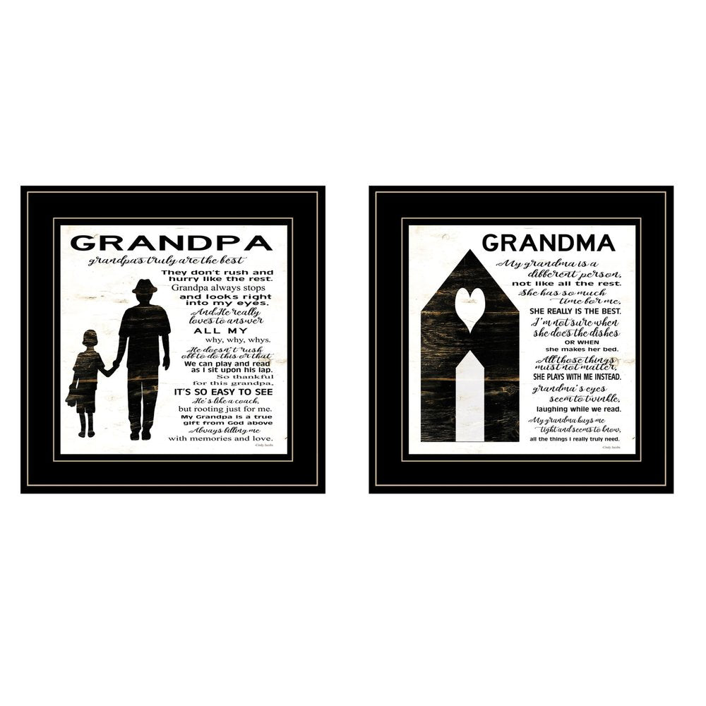 Set Of Two My Grandparents are the Best 1 Black Framed Print Wall Art — view 1