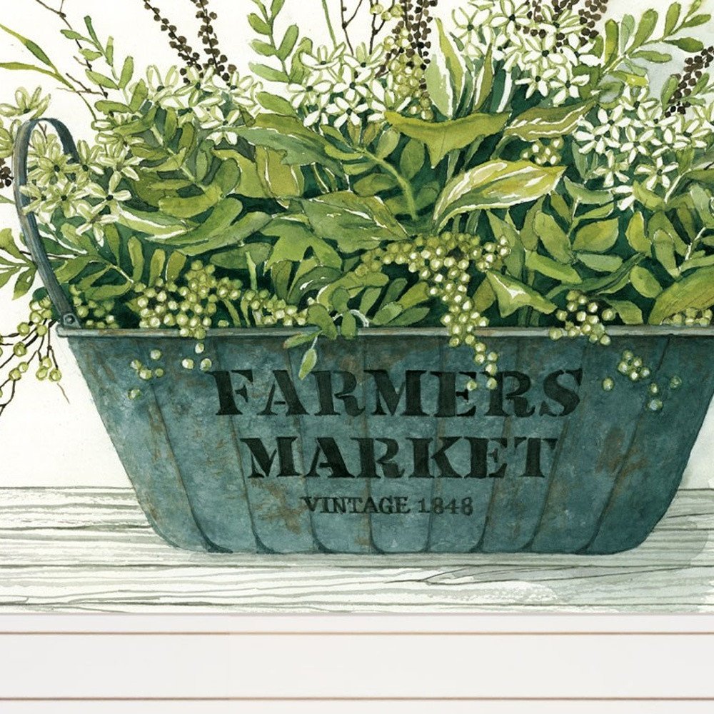 Set Of Two Farm Market Bouquet White Framed Print Wall Art — view 3