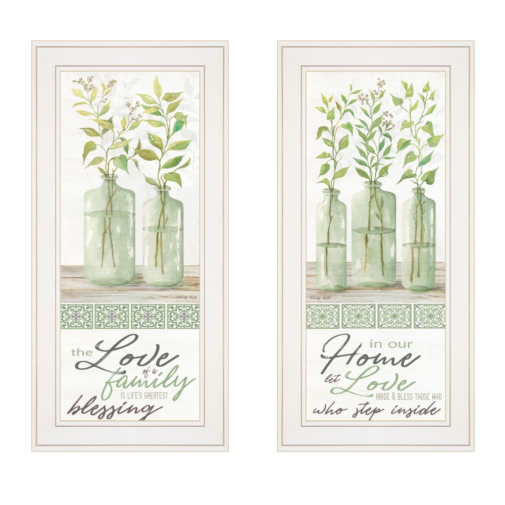 Set Of Two Home and Family White Framed Print Wall Art — view 1