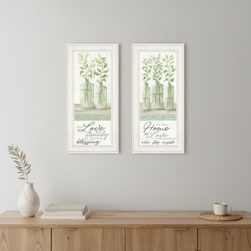 Set Of Two Home and Family White Framed Print Wall Art — view 4