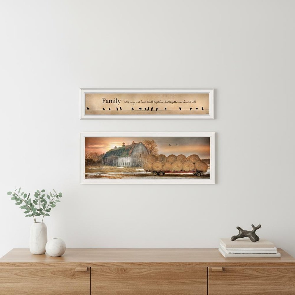 Set Of Two Together Blessed We Have It All 1 White Framed Print Wall Art — view 5