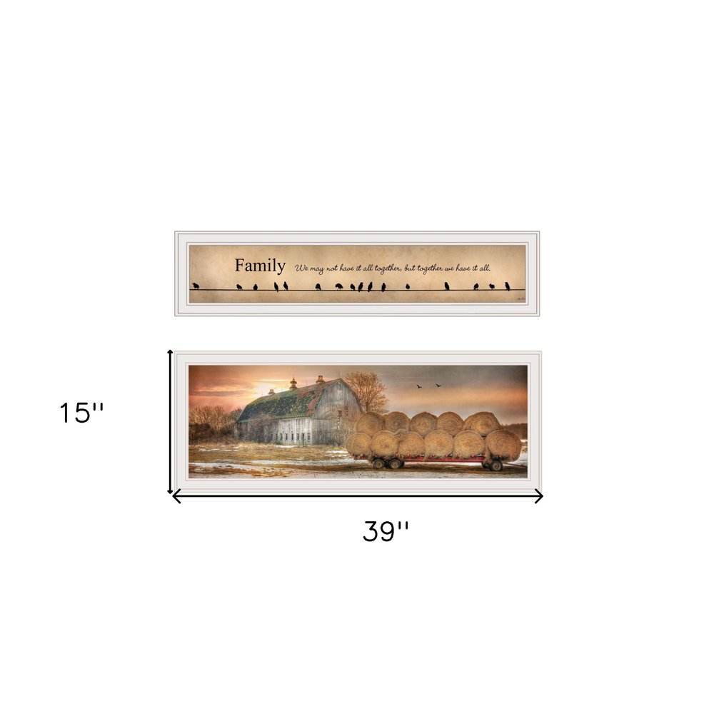 Set Of Two Together Blessed We Have It All 1 White Framed Print Wall Art — view 4