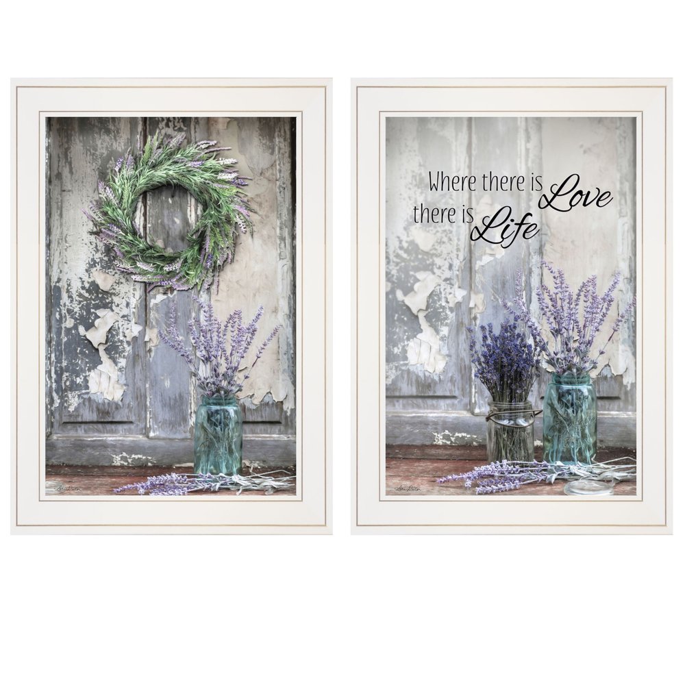 Set Of Two Where There is Love 1 White Framed Print Wall Art — view 4