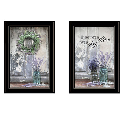 Set Of Two Where There is Love 2 Black Framed Print Wall Art HomeRoots