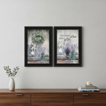 Set Of Two Where There is Love 2 Black Framed Print Wall Art HomeRoots