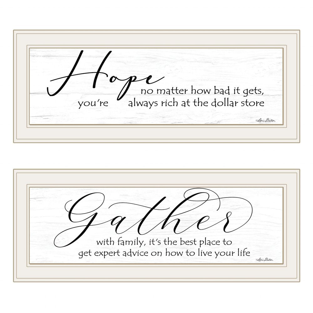 Set Of Two Gather Together 1 White Framed Print Wall Art — view 2