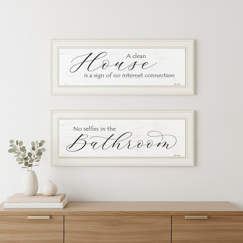 Set Of Two Household Humor 1 White Framed Print Bathroom Wall Art — view 5