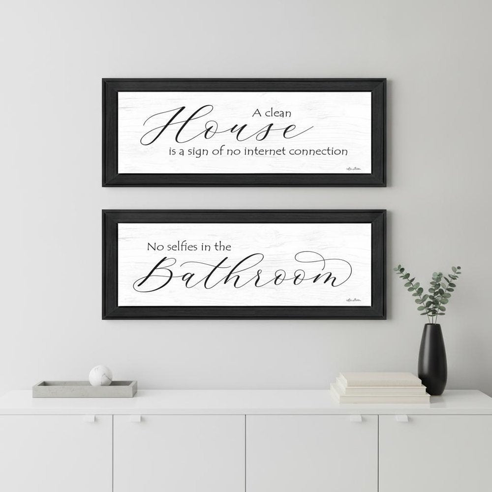 Set Of Two Household Humor 2 Black Framed Print Bathroom Wall Art — view 4