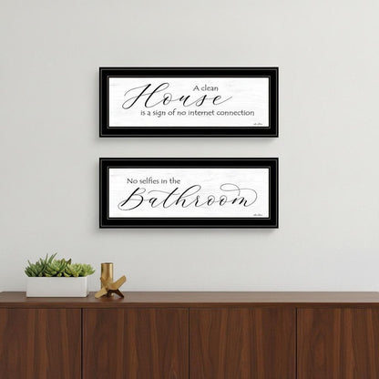 Set Of Two Household Humor 3 Black Framed Print Bathroom Wall Art HomeRoots