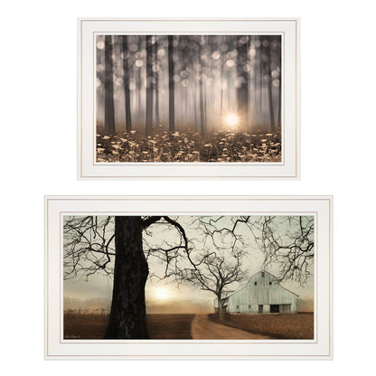 Set Of Two Enchanted Sunrise 1 White Framed Print Wall Art HomeRoots