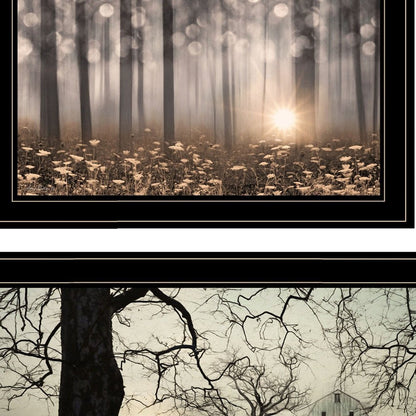 Set Of Two Enchanted Sunrise 2 Black Framed Print Wall Art HomeRoots
