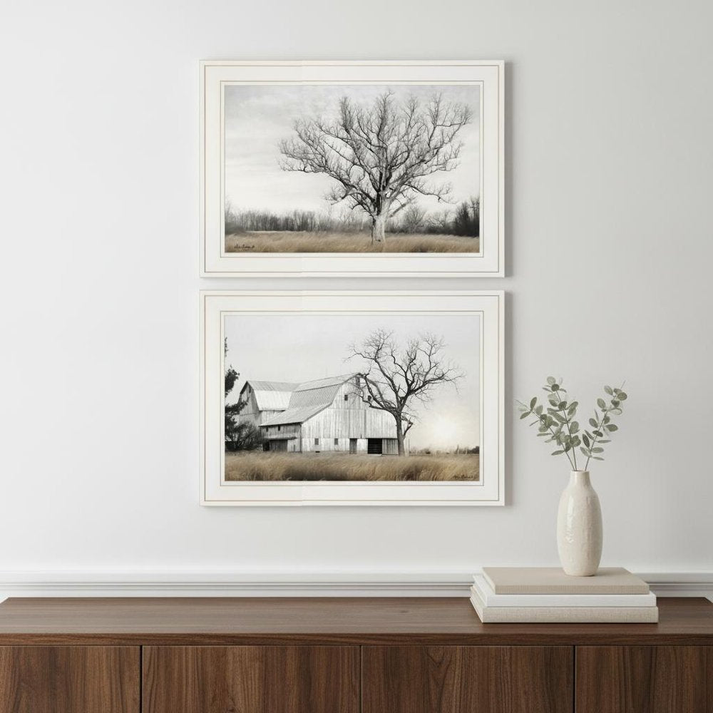 Set Of Two Ohio Fields I 1 White Framed Print Wall Art HomeRoots