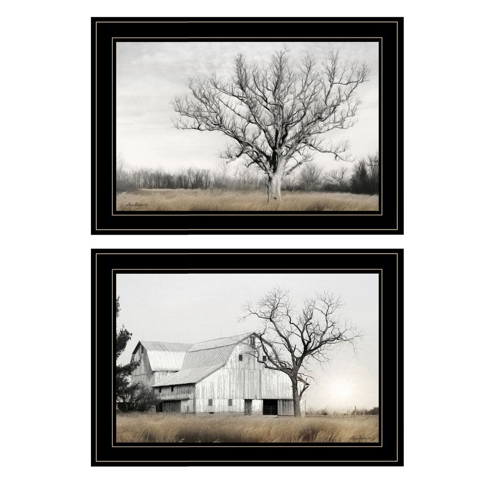 Set Of Two Ohio Fields I 2 Black Framed Print Wall Art — view 1