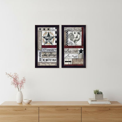 Set Of Two Family Wisdom Cherish The Small things Black Framed Print Wall Art HomeRoots