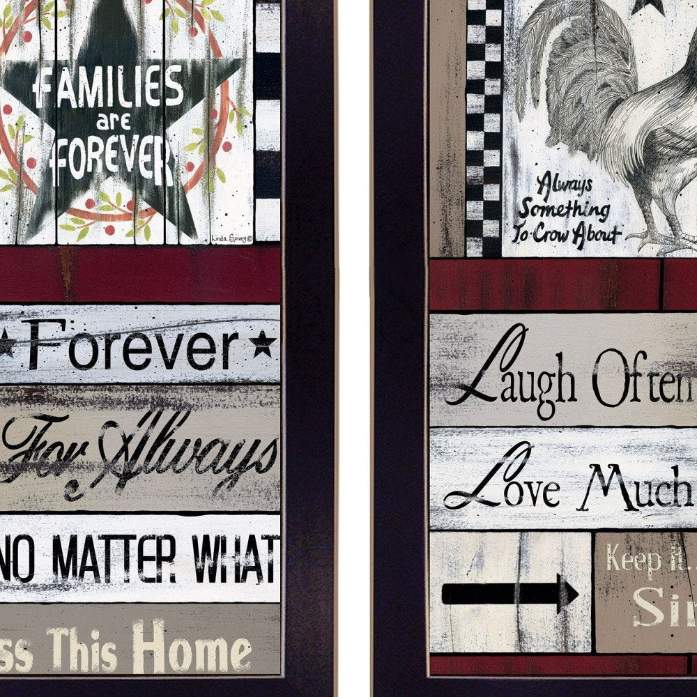 Set Of Two Family Wisdom Cherish The Small things Black Framed Print Wall Art HomeRoots
