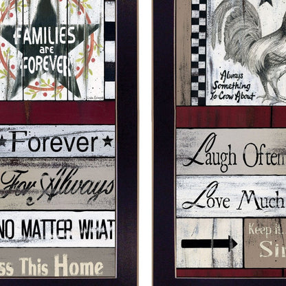Set Of Two Family Wisdom Cherish The Small things Black Framed Print Wall Art HomeRoots